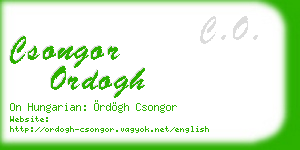csongor ordogh business card
